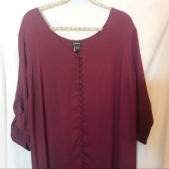 SOLD Torrid Georgette Hi-Lo Tunic Blouse - Picture 5 of 8